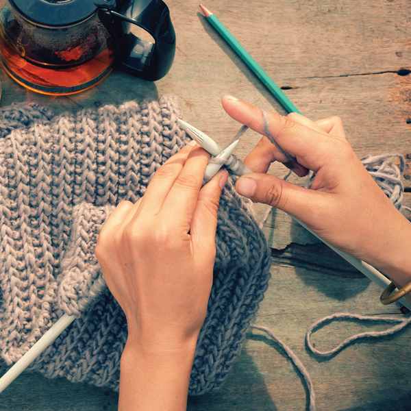 Decorative image of hands crocheting