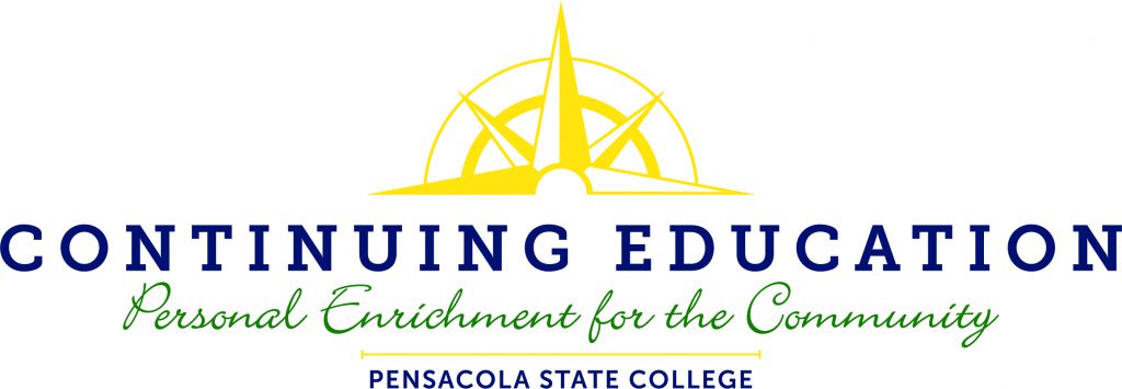 CE_fnl-logo_color Continuing Education logo graphic with text: Personal Enrichment for the Community - Pensacola State College