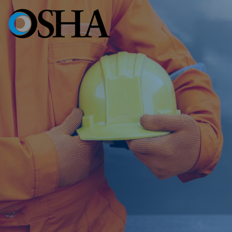 Decorative image of hands holding hard hat with OSHA logo